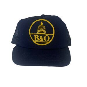 Vintage B&O Trucker Hat Snapback Mesh Navy Baseball Cap